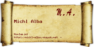 Michl Alba névjegykártya